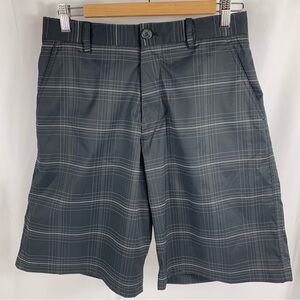 Gordon Cooper Golf Shorts Flat Front Black Plaid Size 30 Polyester & Spandex